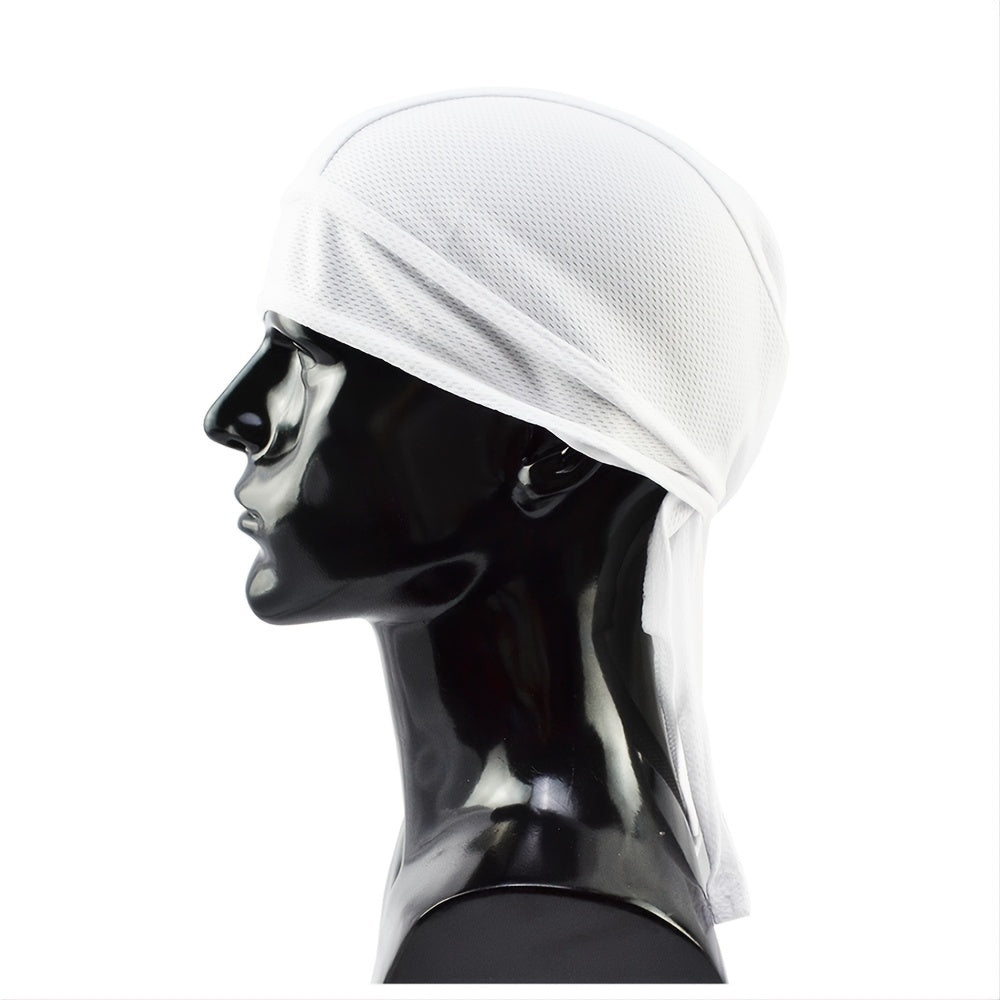 1pc Breathable Mesh Long Tail Head Wrap Cycling Cap Beanie Skull Cap For Men, Ideal Choice For Gifts