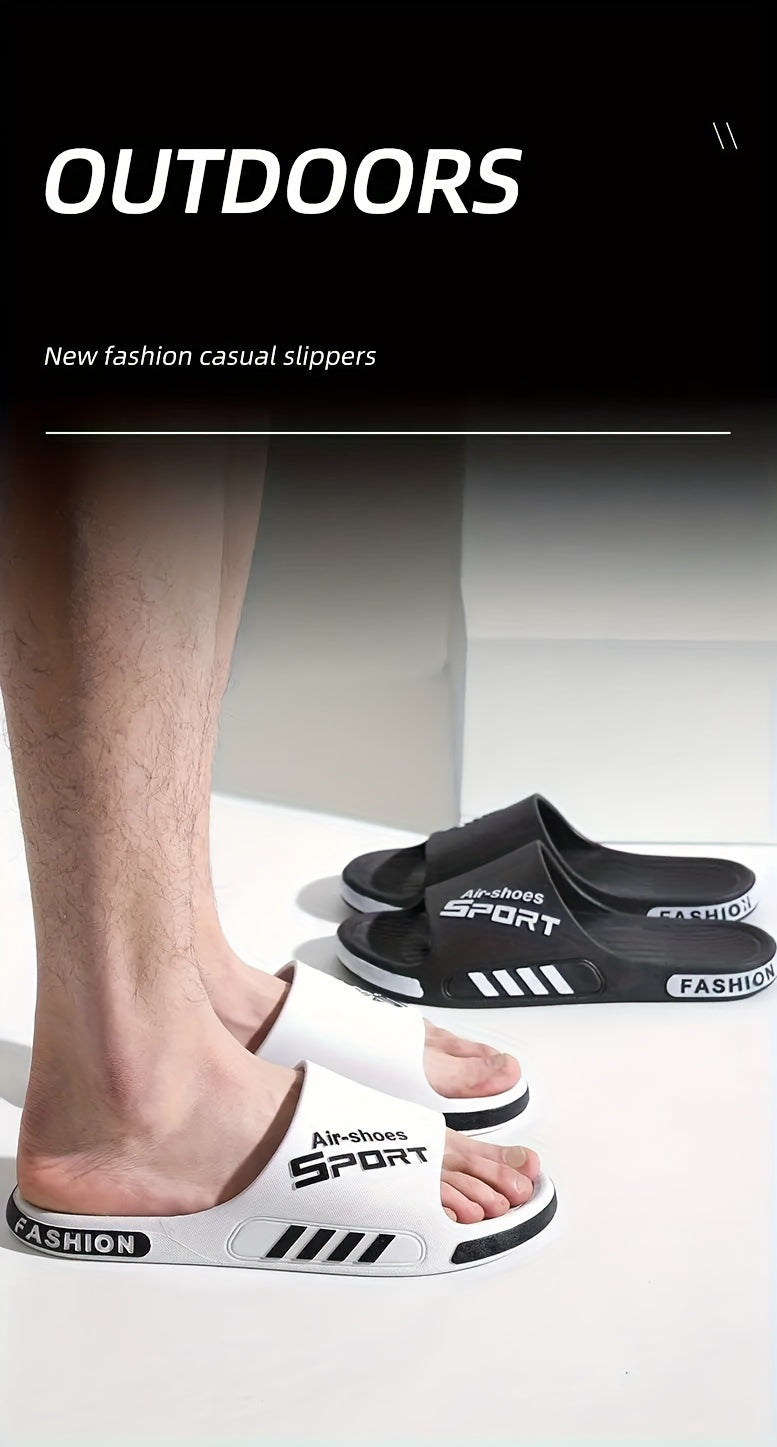 Men'S Casual Summer PVC Slippers - Non-Slip, Wear-Resistant Sole, Comfortable Slip-On Sandals for Outdoor & Indoor Use, Outdoor Footwear | Casual Slipon Shoes | PVC Upper Sandalssuitable for Men & Women