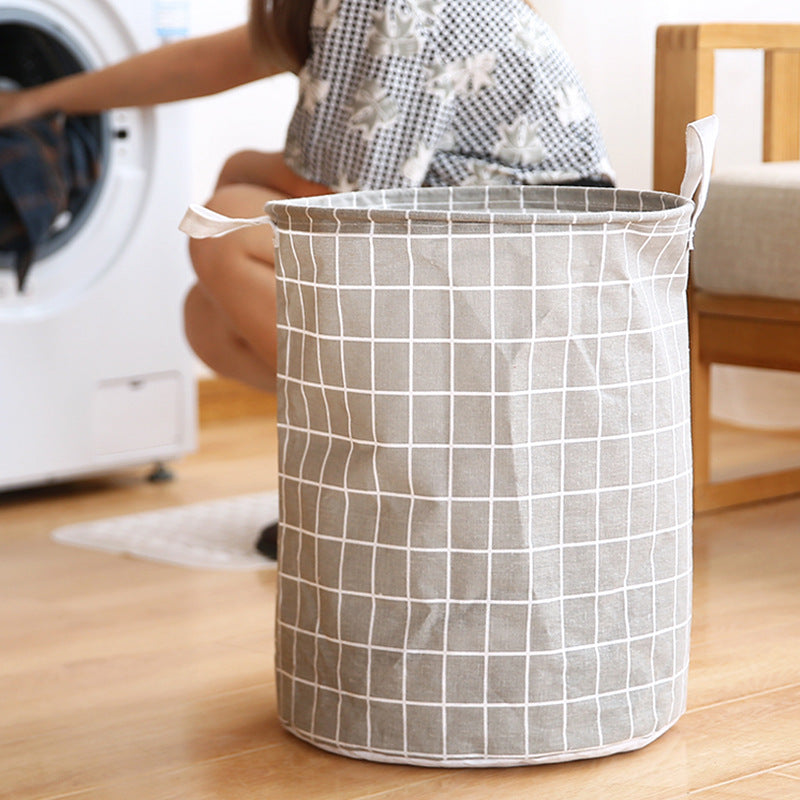 Laundry Basket, Round Dirty Clothes Hamper, Portable Storage Bucket, 1 pc